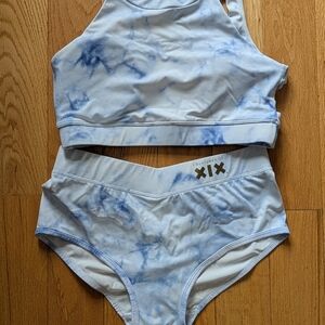 Blue Tie-Dye Bikini Set